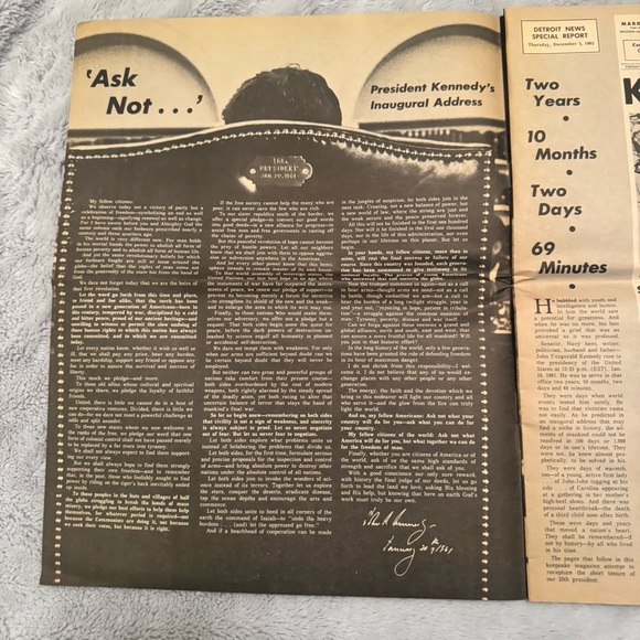 Vintage 1963 Detroit News JFK Special Report Newspaper John F Kennedy - Picture 5 of 10